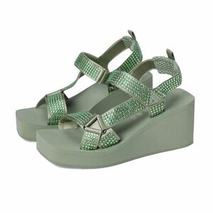 Guess Women's Dawsin Rhinestone Eva Strappy Wedge Sandals Women's 9 Resort